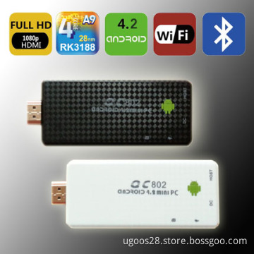 Hot Mini PC Andriod 4.2 2GB/16GB Quad Core Rk3188 TV Dongle +HDMI Output (TV) +3D Movie Play+Mobile Phone Dlna+1080P Xbmc+Somatic Game